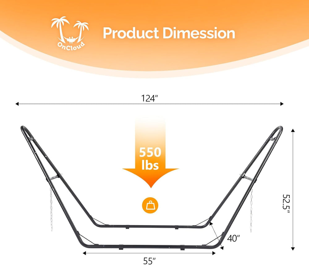 ONCLOUD Double Hammock Stand for Outside, Heavy Duty Hammock Frame for Backya...