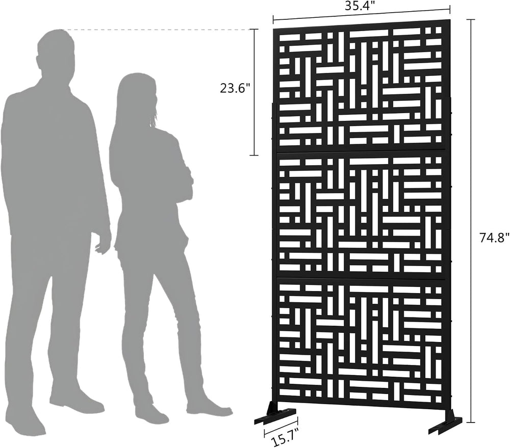 Elevens Privacy Screen Outdoor Decorative Panels Planter Wall Metal Fence Pan...