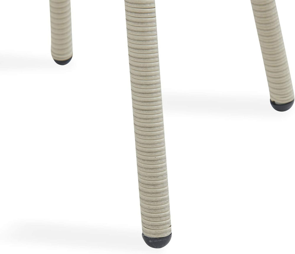 Modern and Weatherproof Haven All-Weather Wicker Outdoor Round Glass-Top Acce...