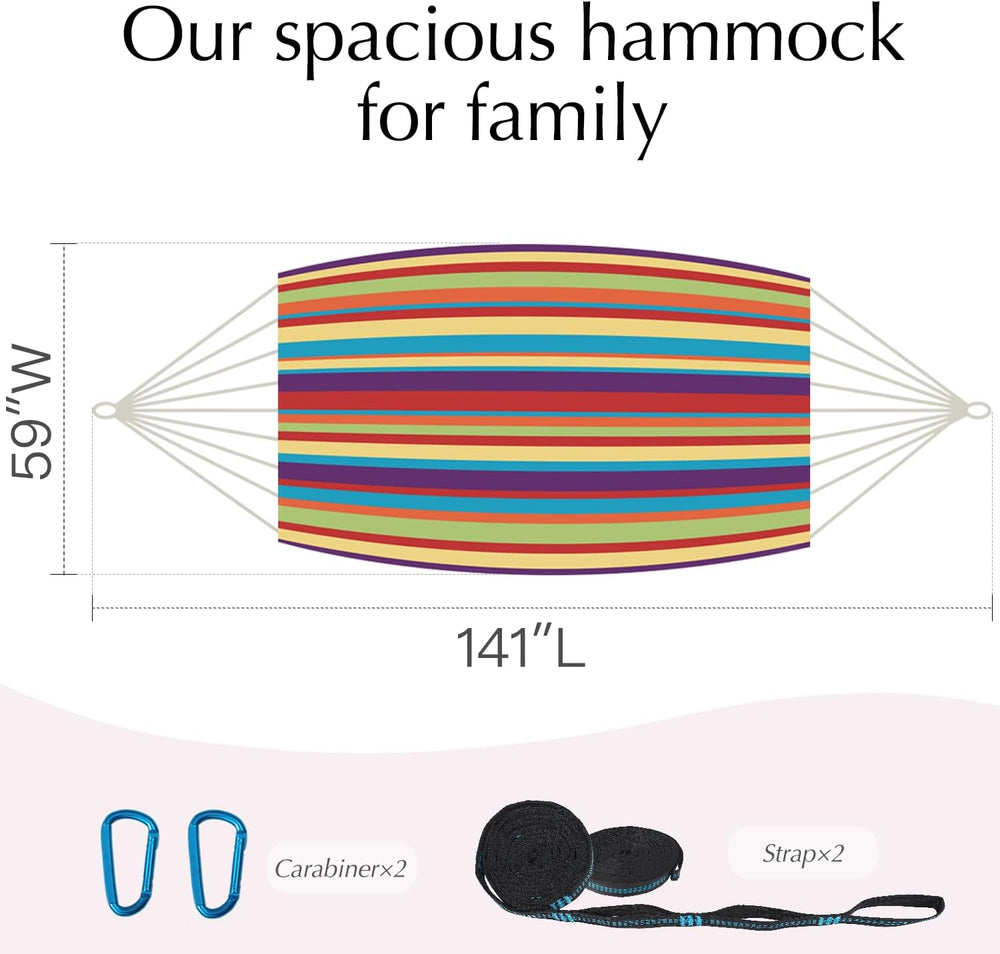 PNAEUT Family Hammock for Outside, 2 Person Tree Hammock for Stand
