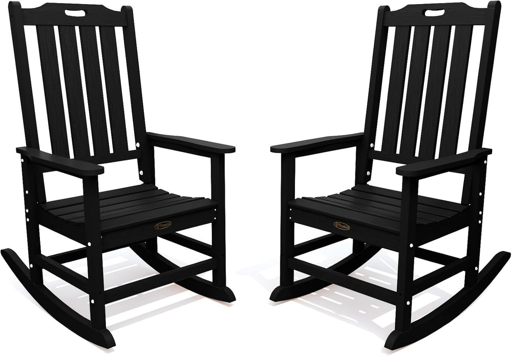 THOEOE Outdoor Rocking Chairs Set of 2, Oversized Patio Rocking Chair