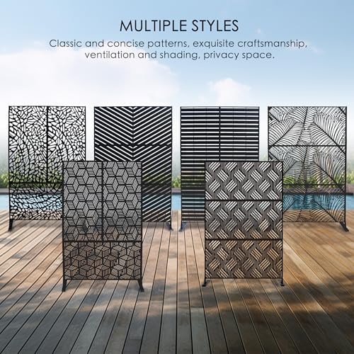 Kozyard Metal Privacy Screen 74" H x 47.2" W Decorative Outdoor Div...