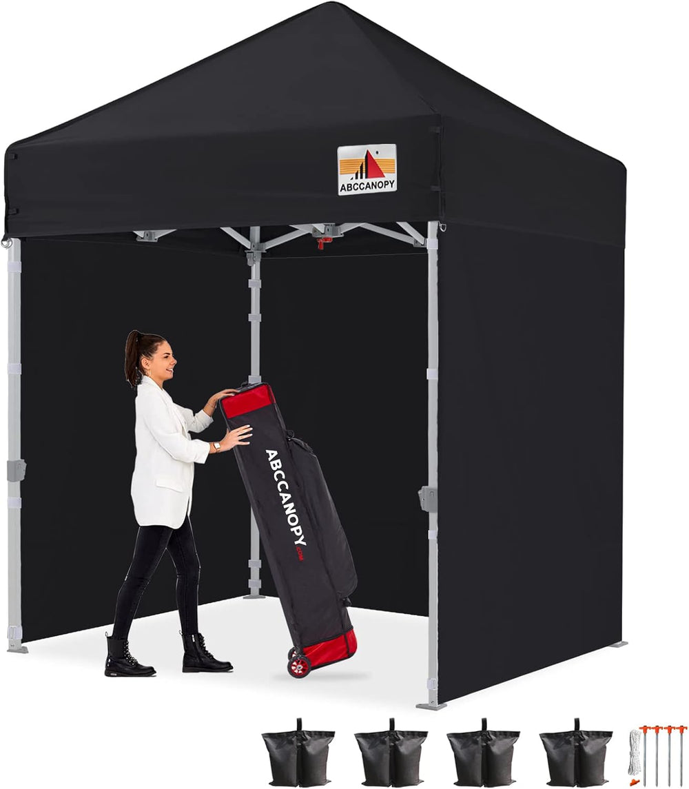 ABCCANOPY Commercial Pop Up Canopy Tent with Sidewalls 5X5,Black