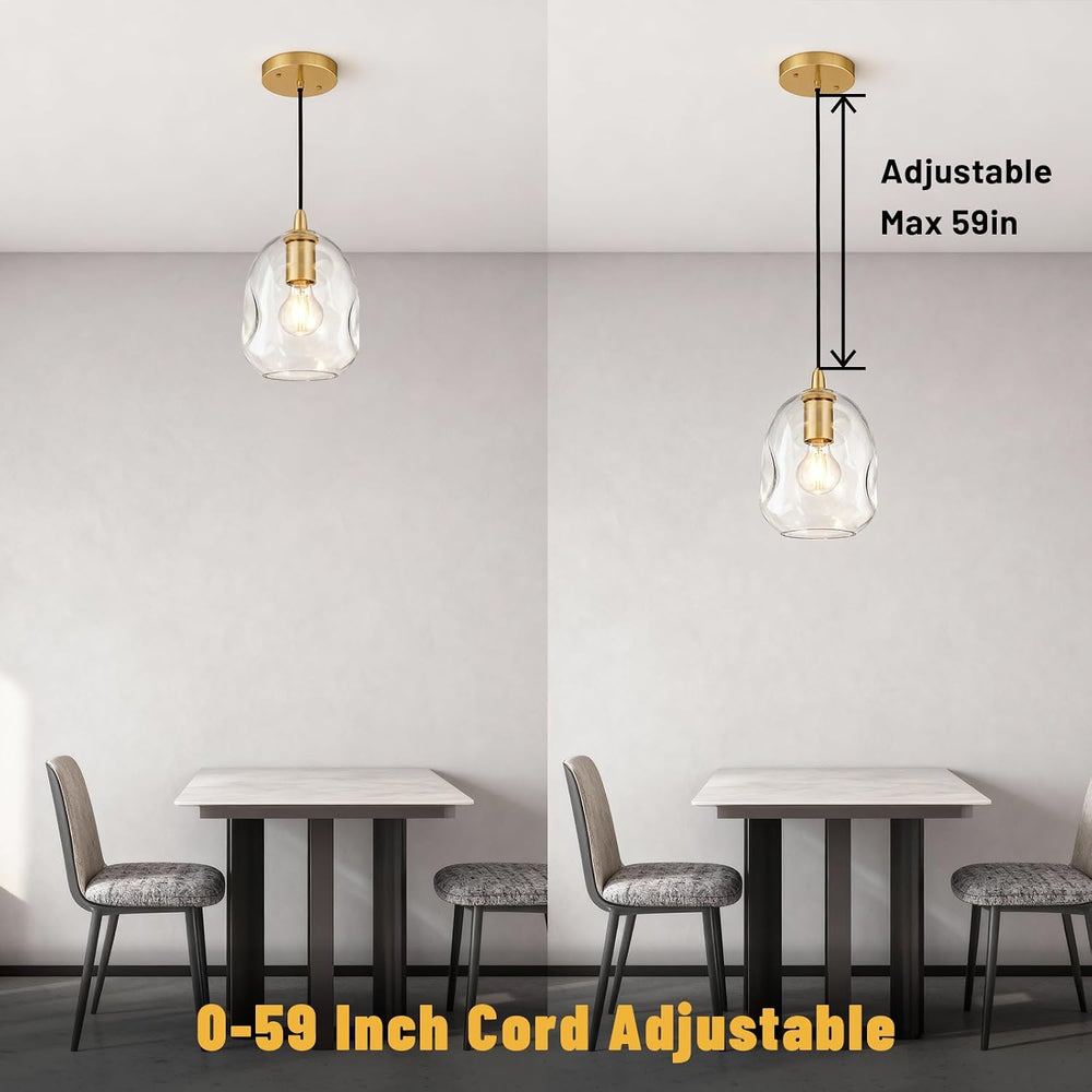 Pendant Lights Kitchen Island Adjustable Organic Globe Modern Gold Ceiling Ha...