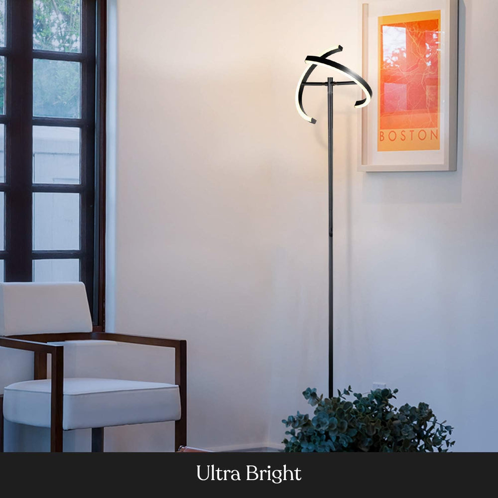Brightech Halo Split Modern Bright LED Torchiere Floor Lamp for Offices - Dim...