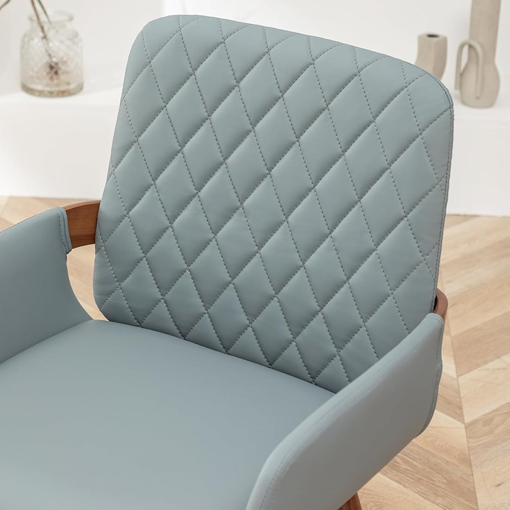 LUNLING Mid Century Modern Faux Leather Dining Room Chairs,Upholstered Seat M...