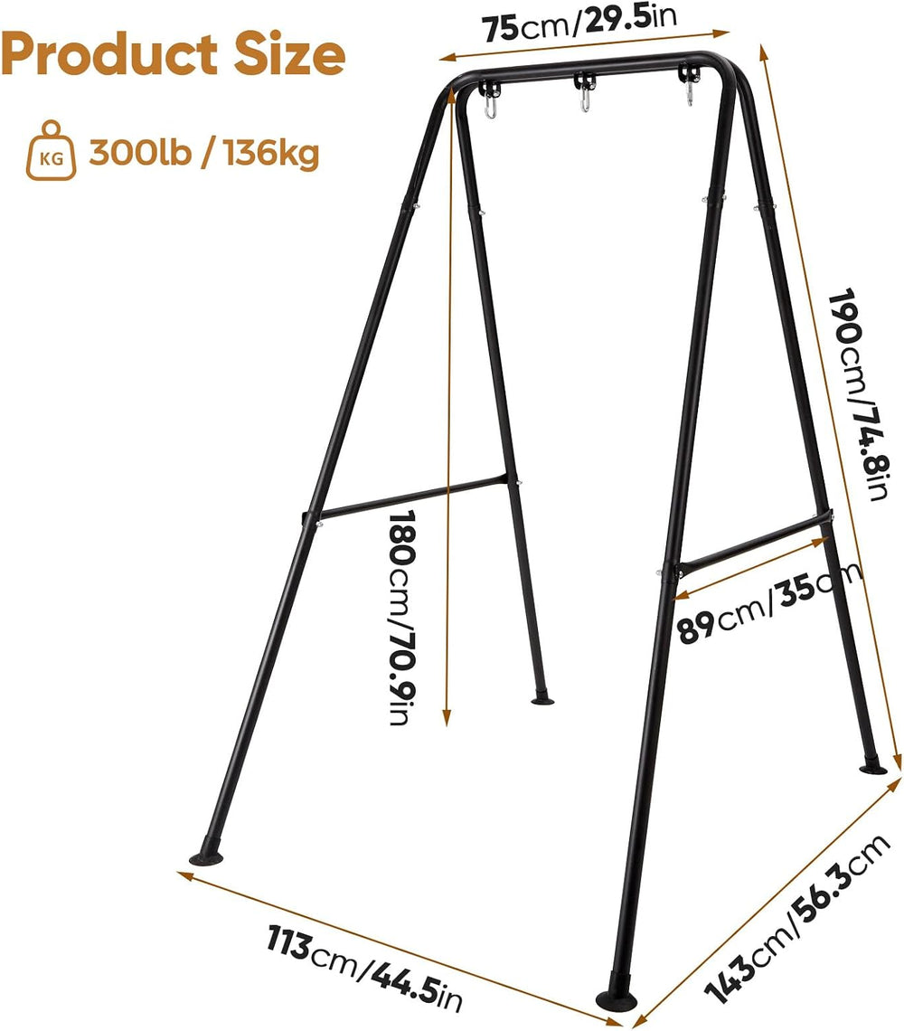 Hammock Chair Stand Only, Heavy Duty Foldable Hammock Stand, 300 lbs Capacity...