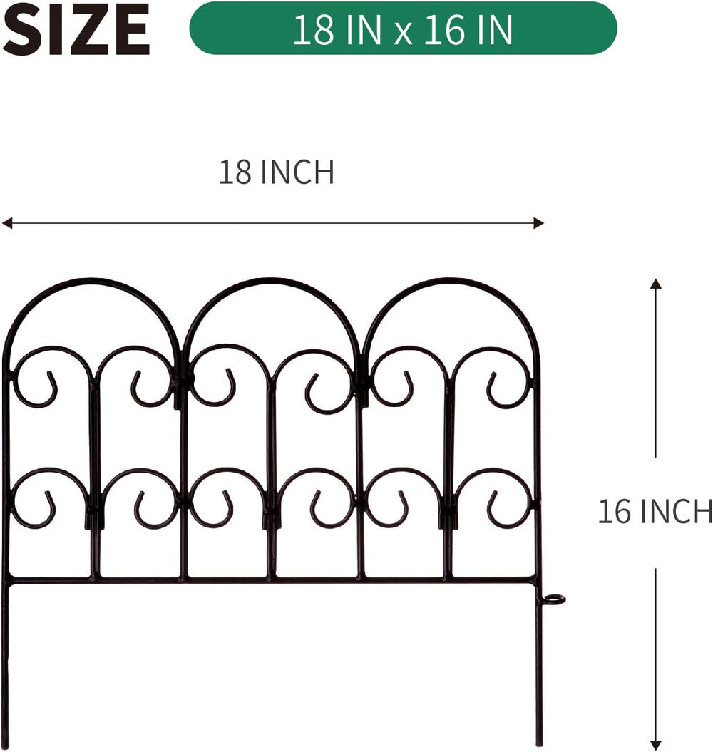 Garden Edging Border Decorative Fences Panel 18" W x 16" H 5 Pack f...