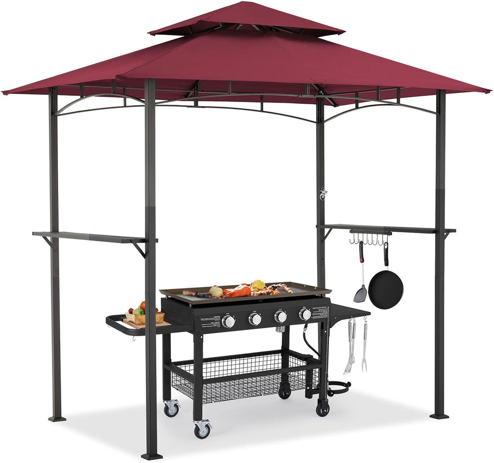 AECOJOY 8' x 5' Grill Gazebo, Grill Canopy for Outdoor Grill, 2- Tier...