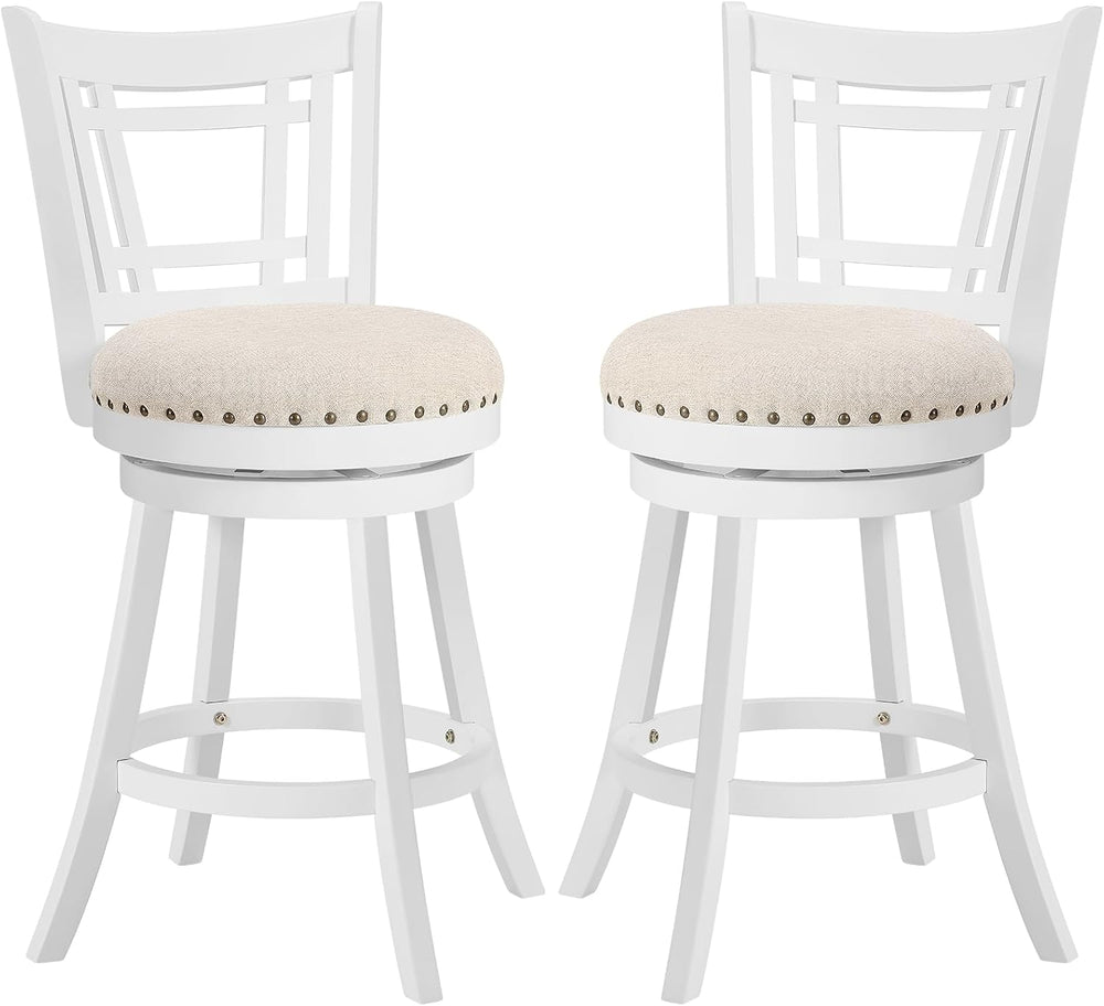 PrimeZone 24 Inch Swivel Counter Height Bar Stools Set of 2, Island Chairs