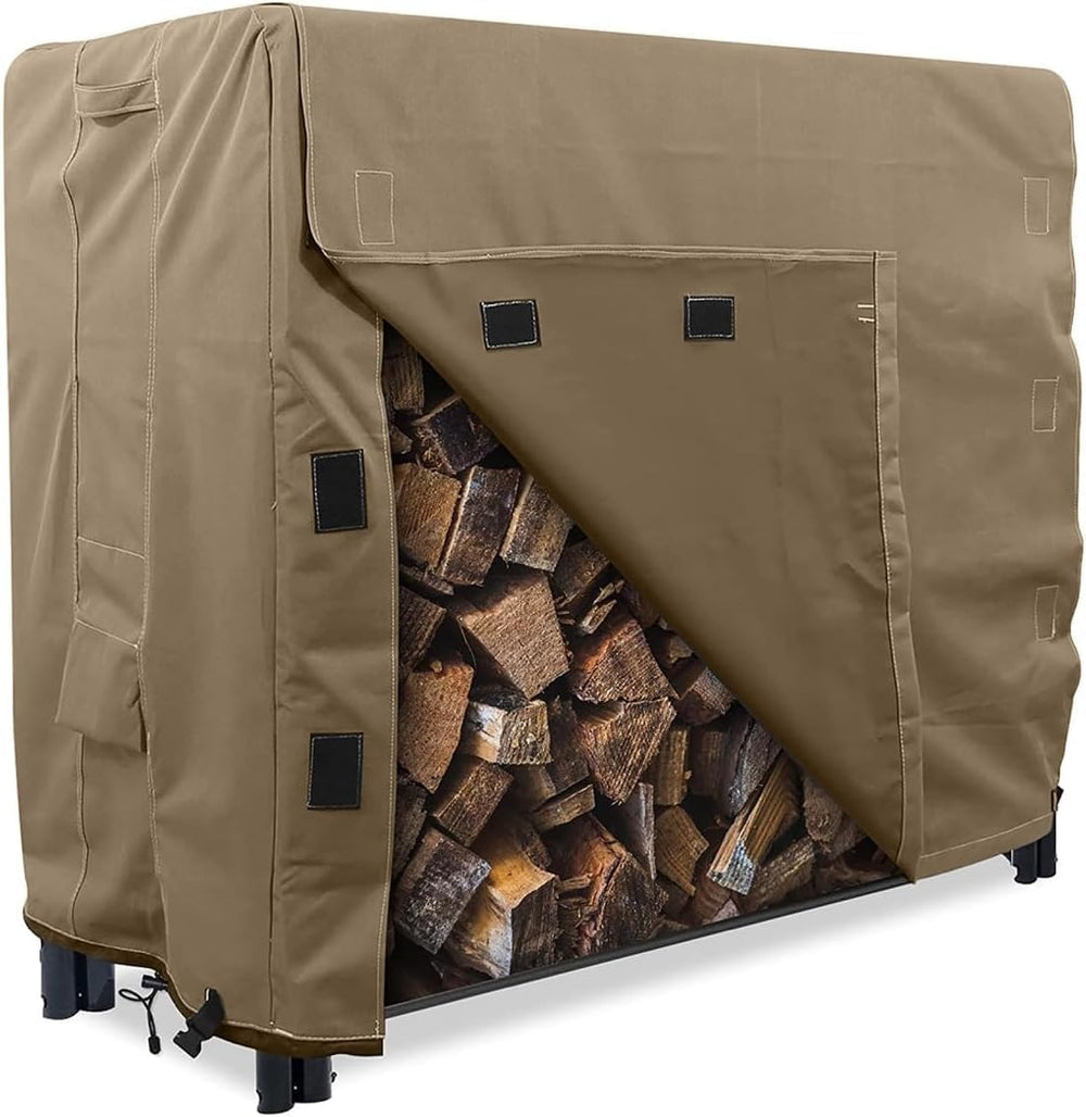 Firewood Log Rack Cover 8 foot - Heavy Duty - Brown (Brown, 4 Feet)