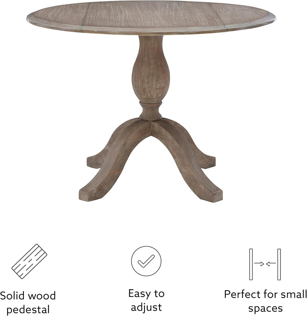 Linon Home Decor Mauro Antique Rustic Brown Drop Leaf Small Dining Table with...