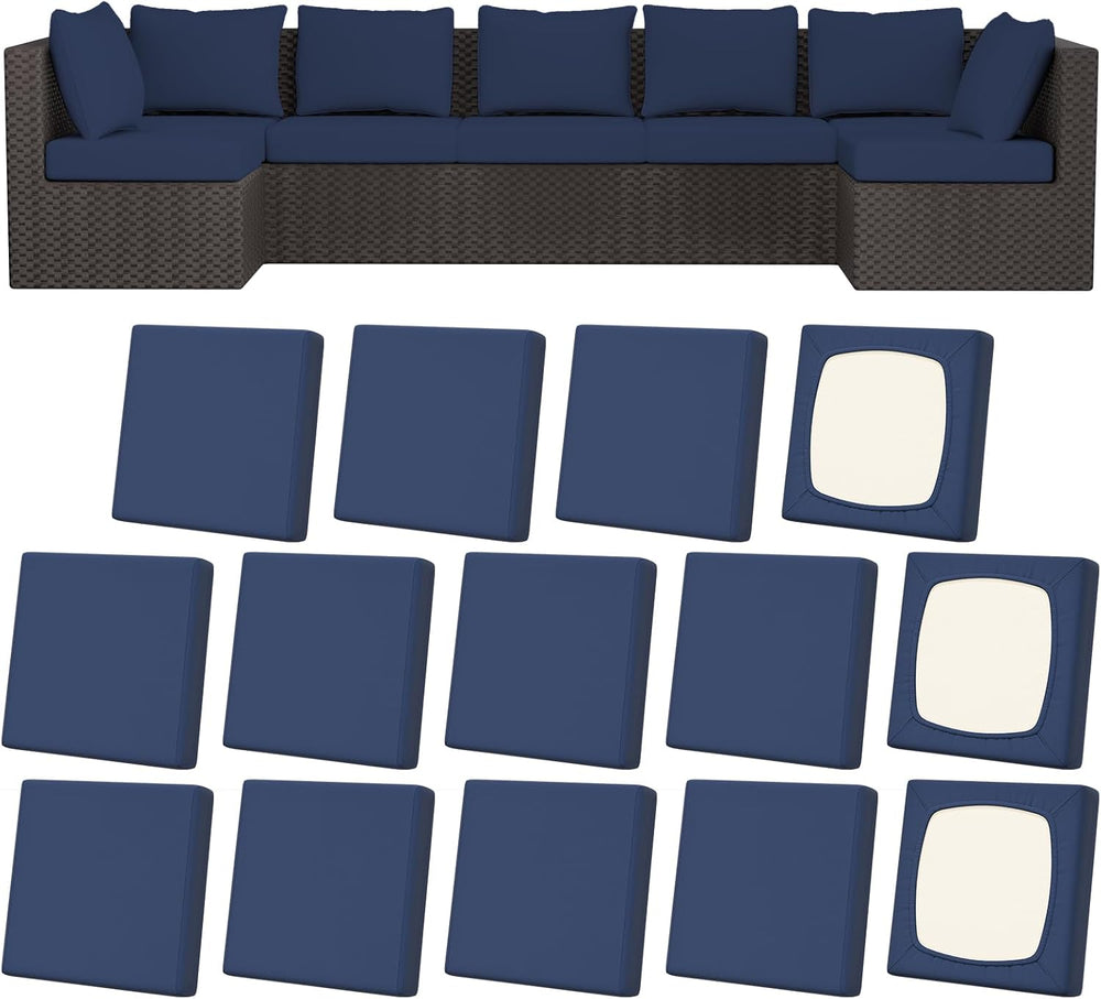 Large Patio Outdoor Cushion Covers, Stretch Couch Chair Furniture Slipcover