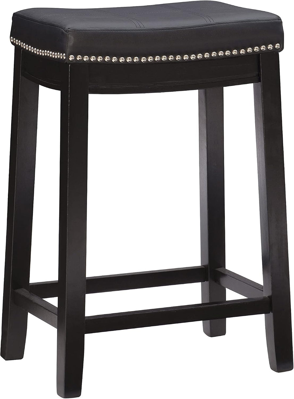 Linon Claridge Counter Stool, Black, 26" x 18" x 12.75"