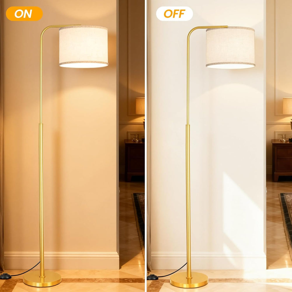 Arc Floor Lamp with Remote Control Dimmable Gold lamps for Living Room
