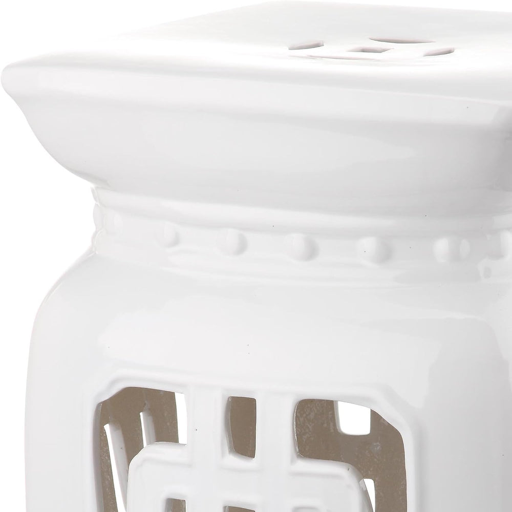 Safavieh Castle Gardens Collection Beijing Filigree Antique White Glazed Cera...