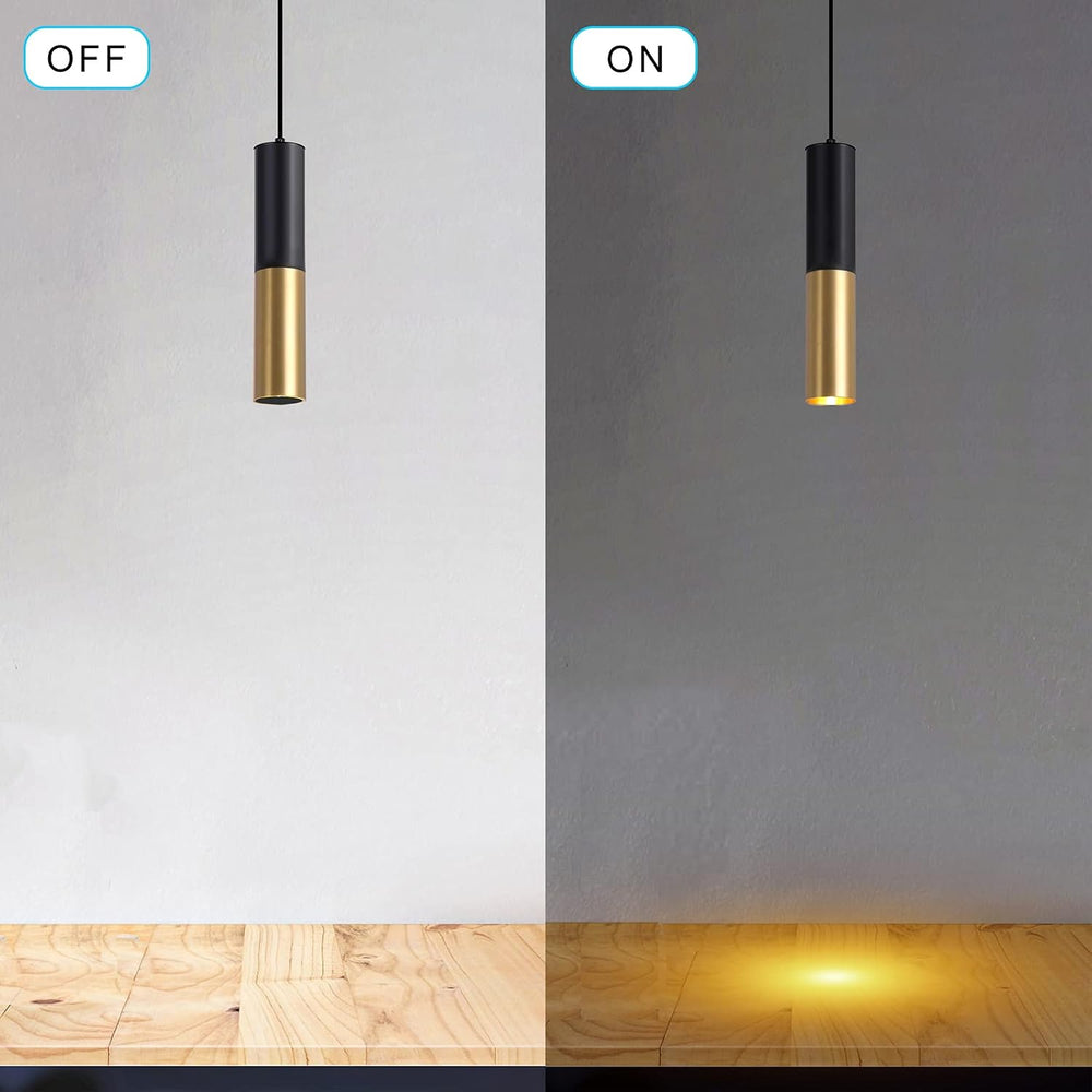 Modern Mini Pendant Light Set of 3, Metal Gold Black Pendant Ceiling Lamps Fi...