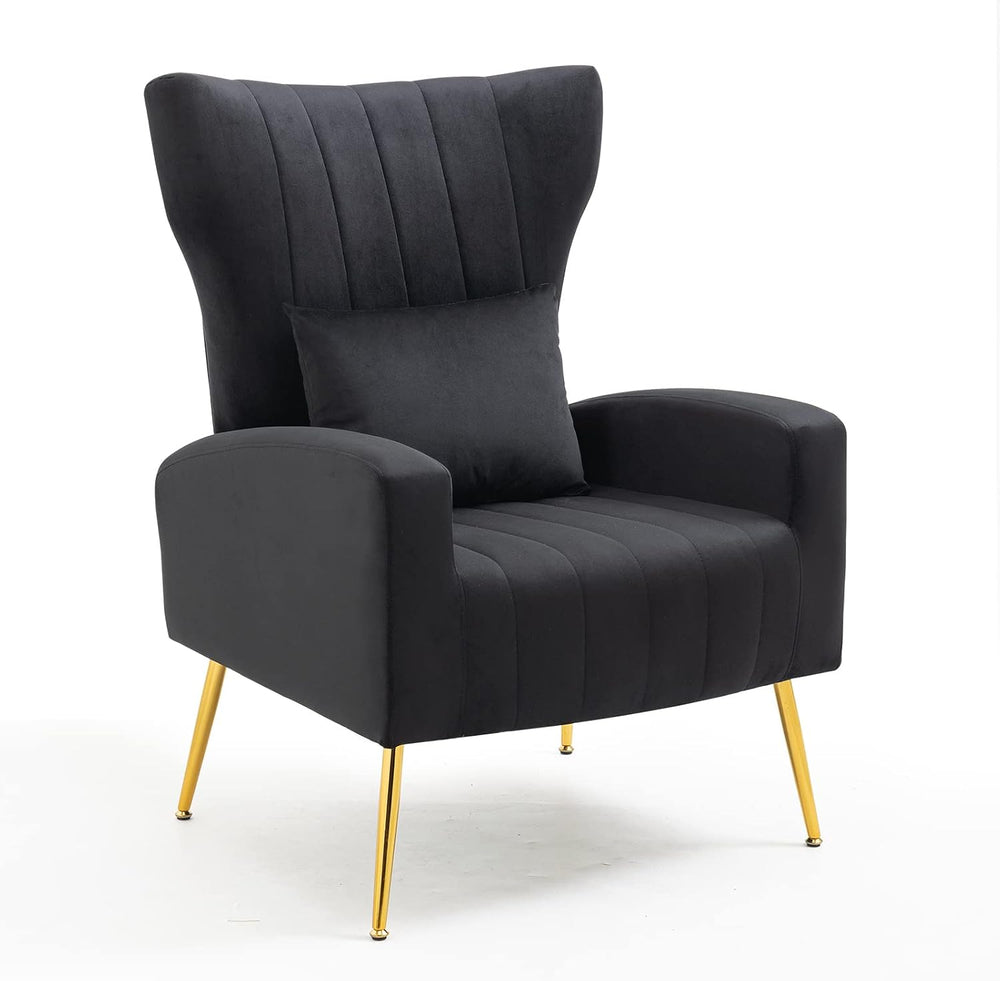 ZJhome Living Room Chairs Set of 2 Modern Velvet Accent Chairs with Lumbar Pi...