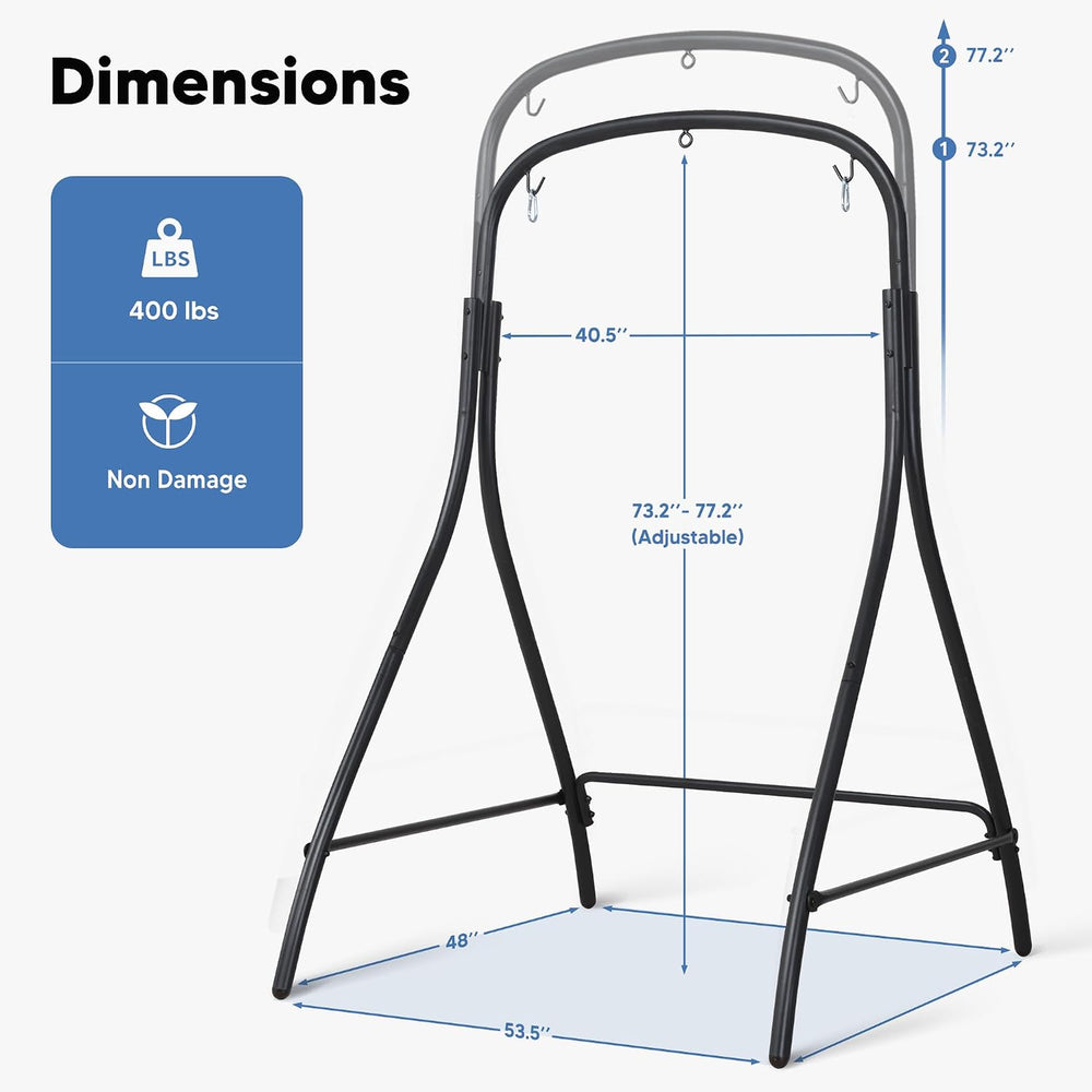 SUNCREAT Hammock Chair Stand, Heavy-Duty Steel Hammock Stand, 400 lbs Capacit...
