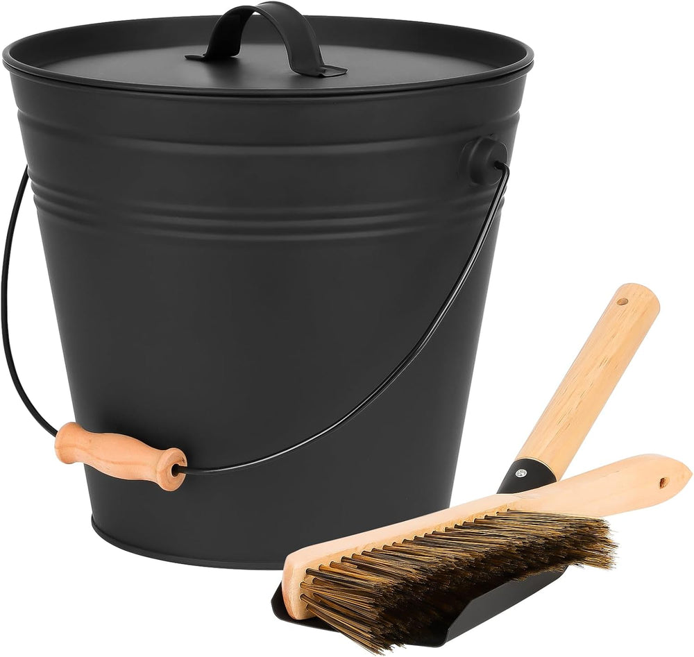 FEED GARDEN 3.5 Gallon Ash Bucket for Fireplace with Lid, 16" Shovel &am...
