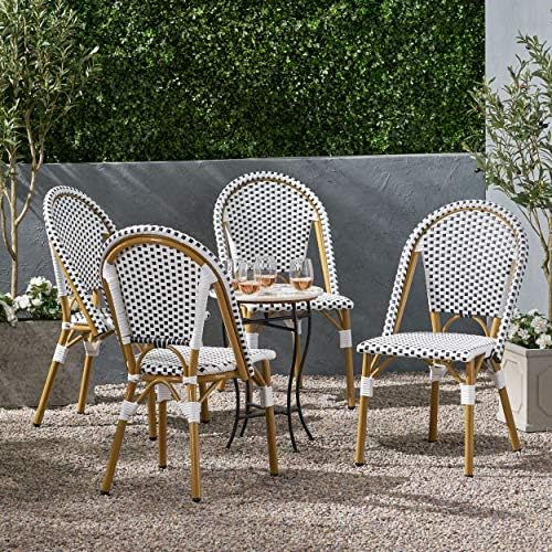 Christopher Knight Home Philomena Outdoor French Bistro Chair (Set of 4), Bla...