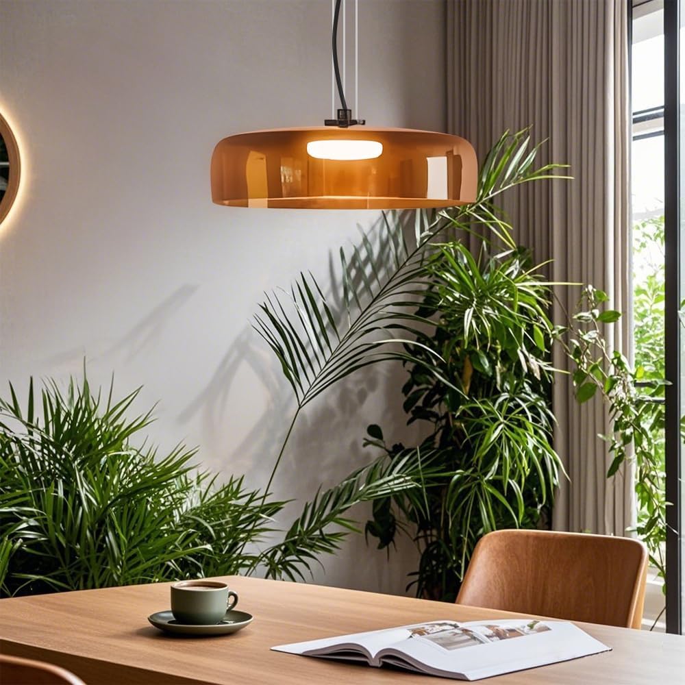 Mid Century Modern Chandelier: Glass Pendant Light for Kitchen Island - Retro...