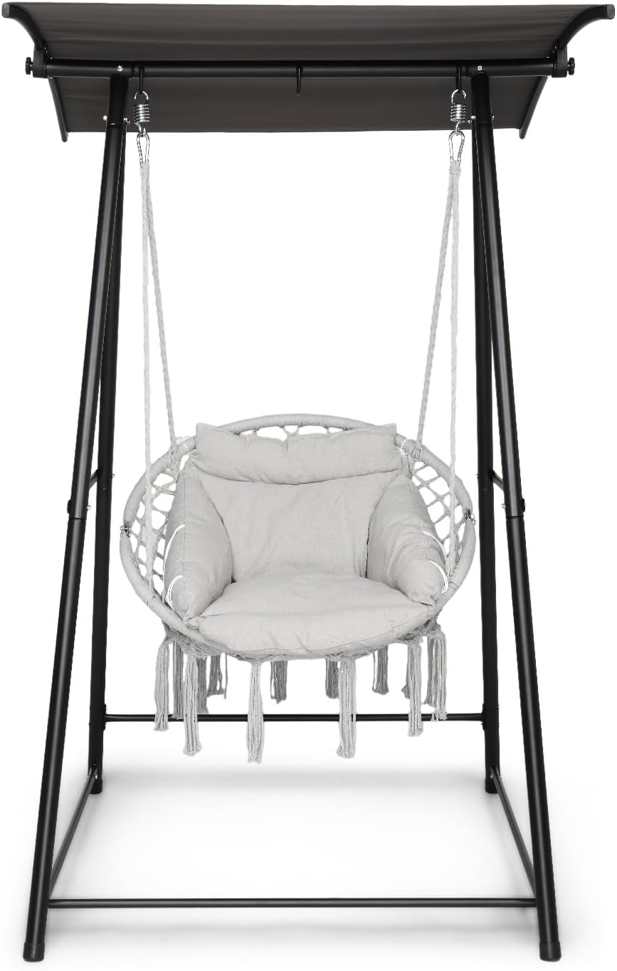 ONCLOUD Hammock Chair with Stand, Comfy Hanging Chair with Cusion, Swing Stan...