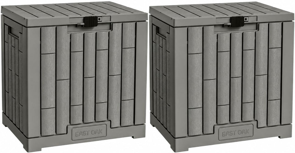 EAST OAK Outdoor Storage Box, 31 Gallon 2 Pack Deck Box Indoor and Outdoor Us...