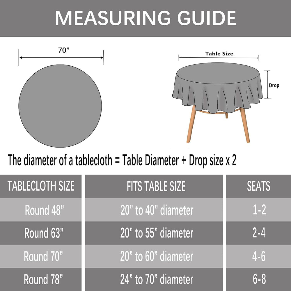 Dimatic Heavy Weight Cotton Linen Tablecloth, Plaid Tassel Round Table Cover ...