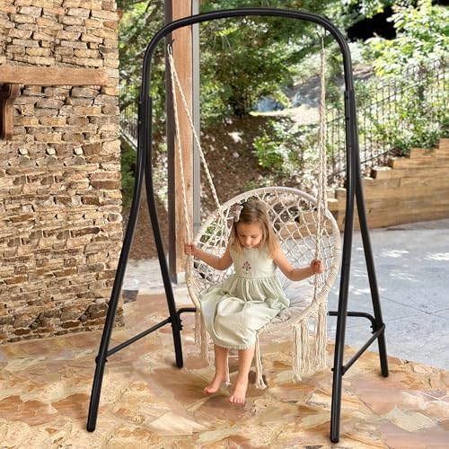 SUNCREAT Indoor Hammock Swing Chair with Stand, Hanging Chair Outdoor with St...