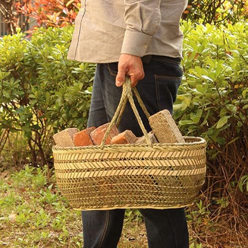 Ciieeo Bamboo Weaving Shopping Basket Handheld Vegetable Fruit Storage Basket...