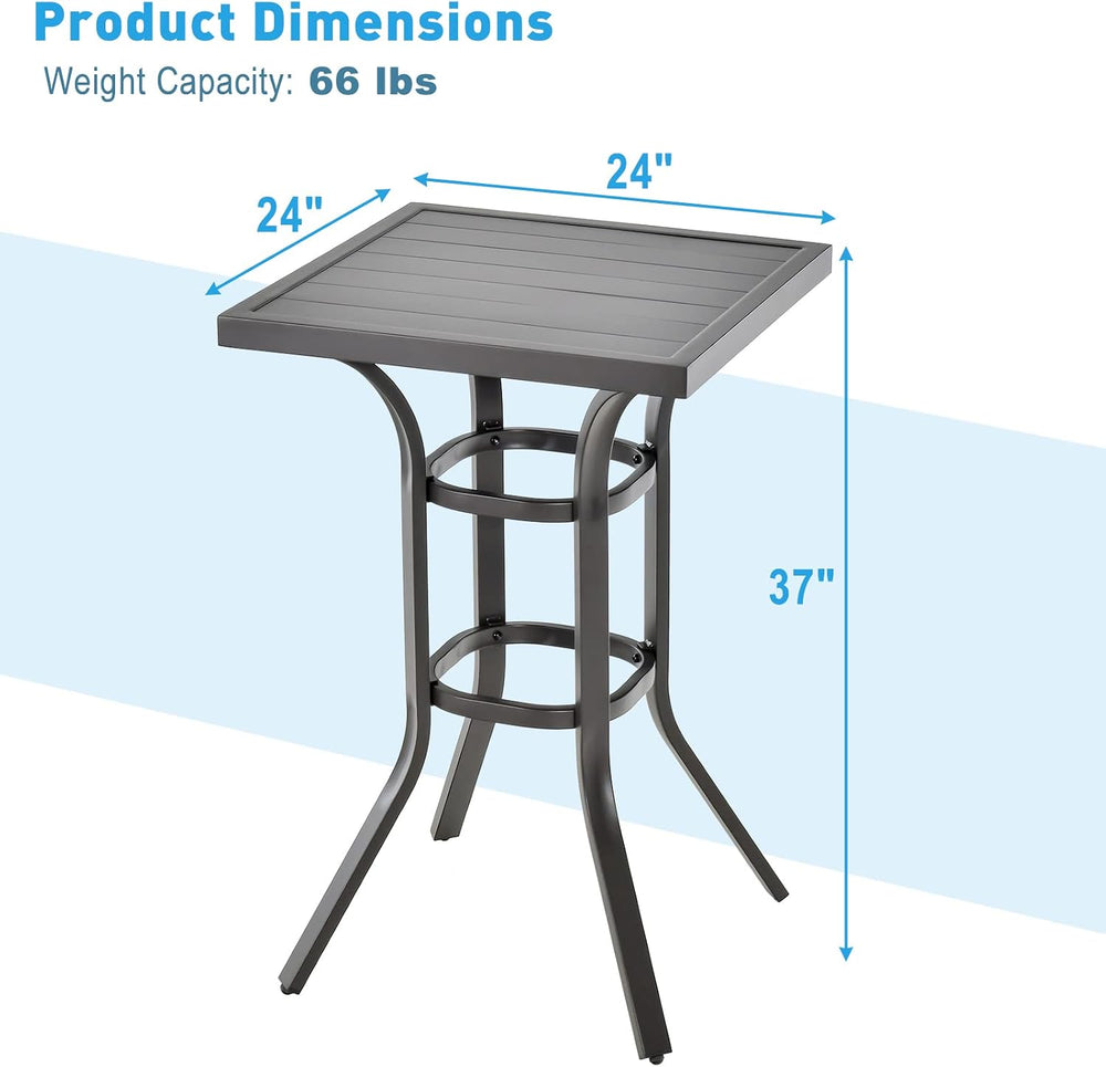 Tangkula 24 Inch Outdoor Bar Table, Patio Bar Height Table with Aluminum Tabl...