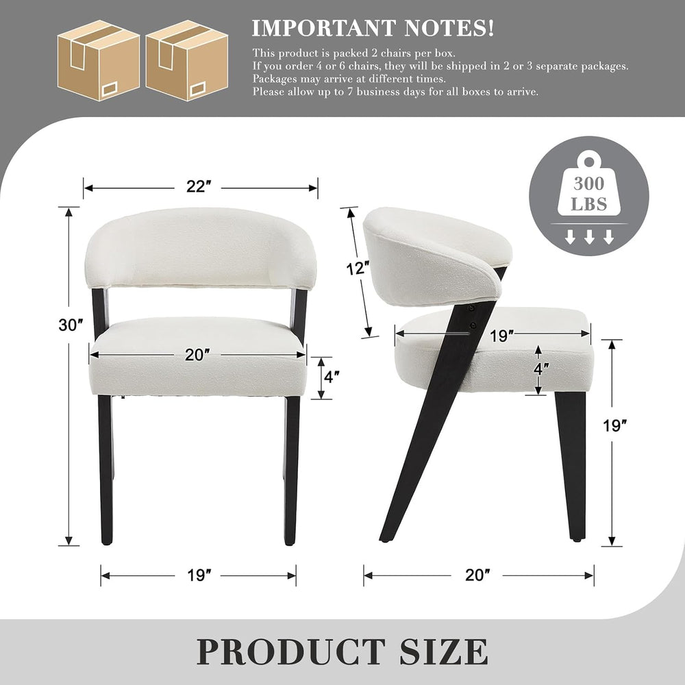 CIMOTA Mid Century Modern Dining Chairs with Arms Set of 6, Upholstered Kitch...