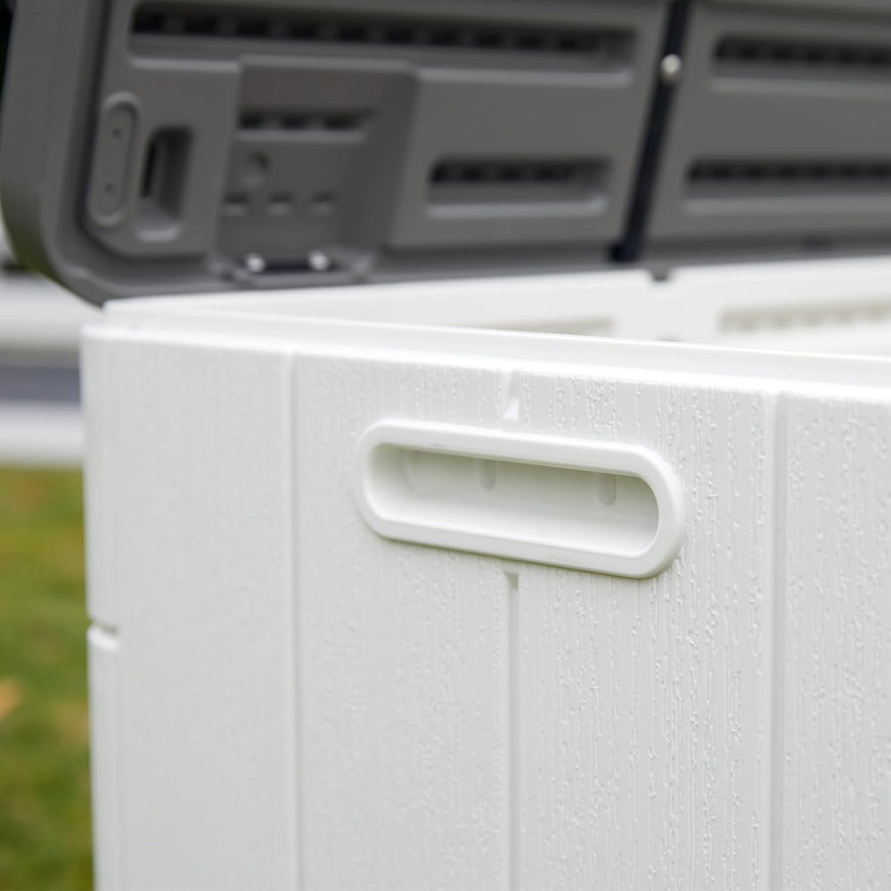 Mrosaa 110 Gallon Deck Box Waterproof,Double-Wall Resin Outdoor Storage Boxes...
