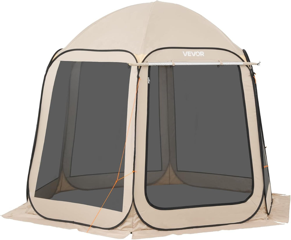 Pop Up Screen House Tent VEVOR 10 x 9.2 FT Pop-Up Screen Room with Awning, Po...