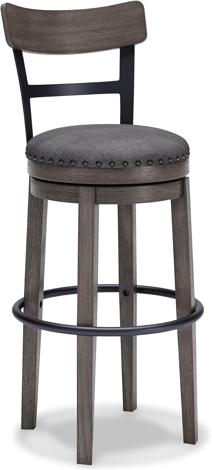 Signature Design by Ashley Caitbrook Swivel 30" Bar Height Bar Stool, Gray