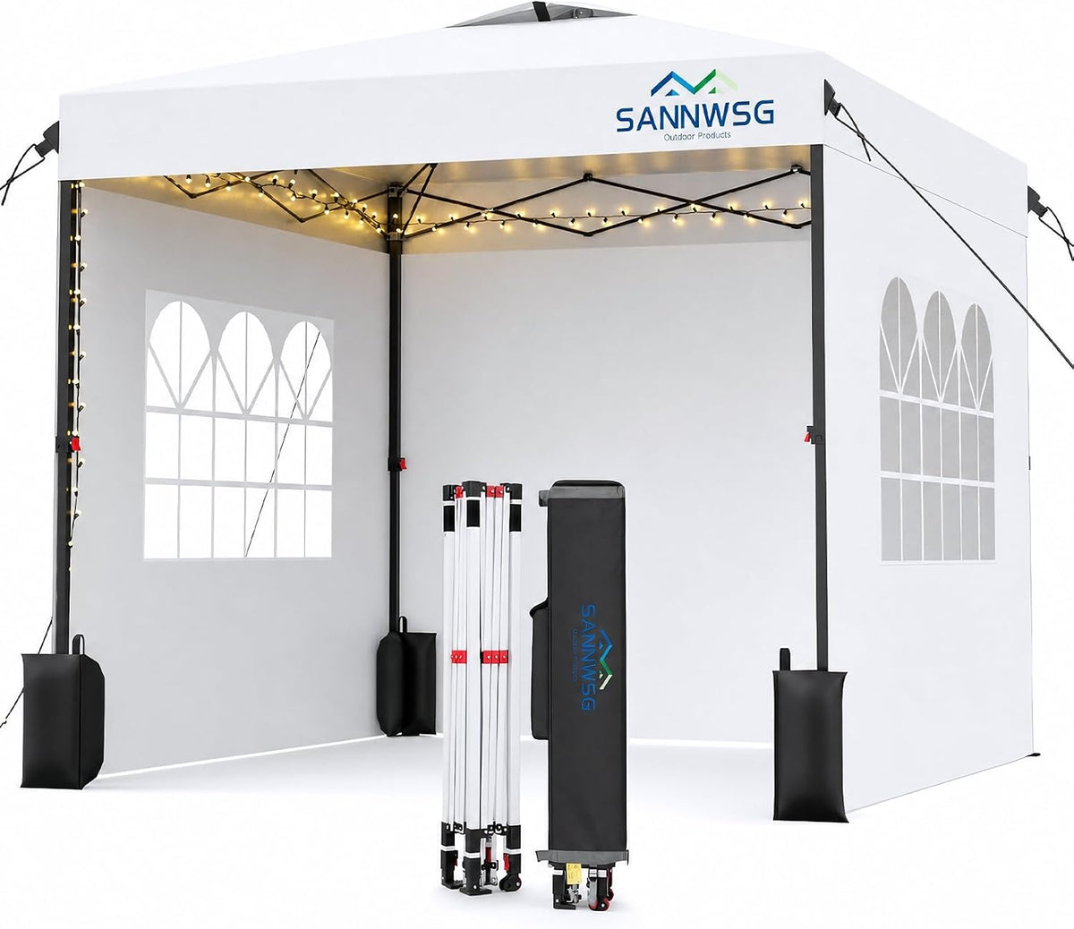10x10 pop up canopy tent with 3 sidewalls,easy, main product view