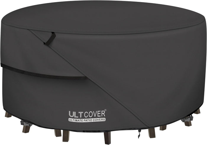 ULTCOVER Waterproof Round Patio Table Cover 60 inch, Black
