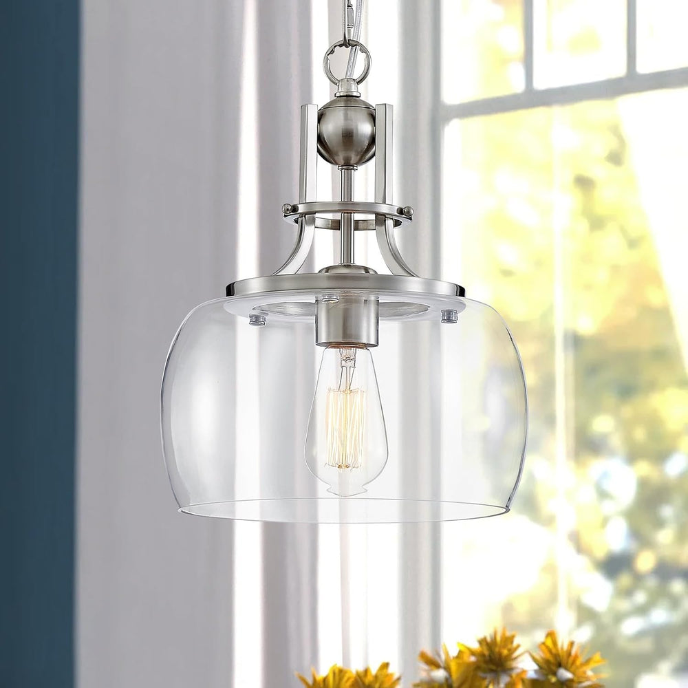 WUZUPS Rustic Farmhouse Round Globe Drum Shade Chandelier Pendant Light