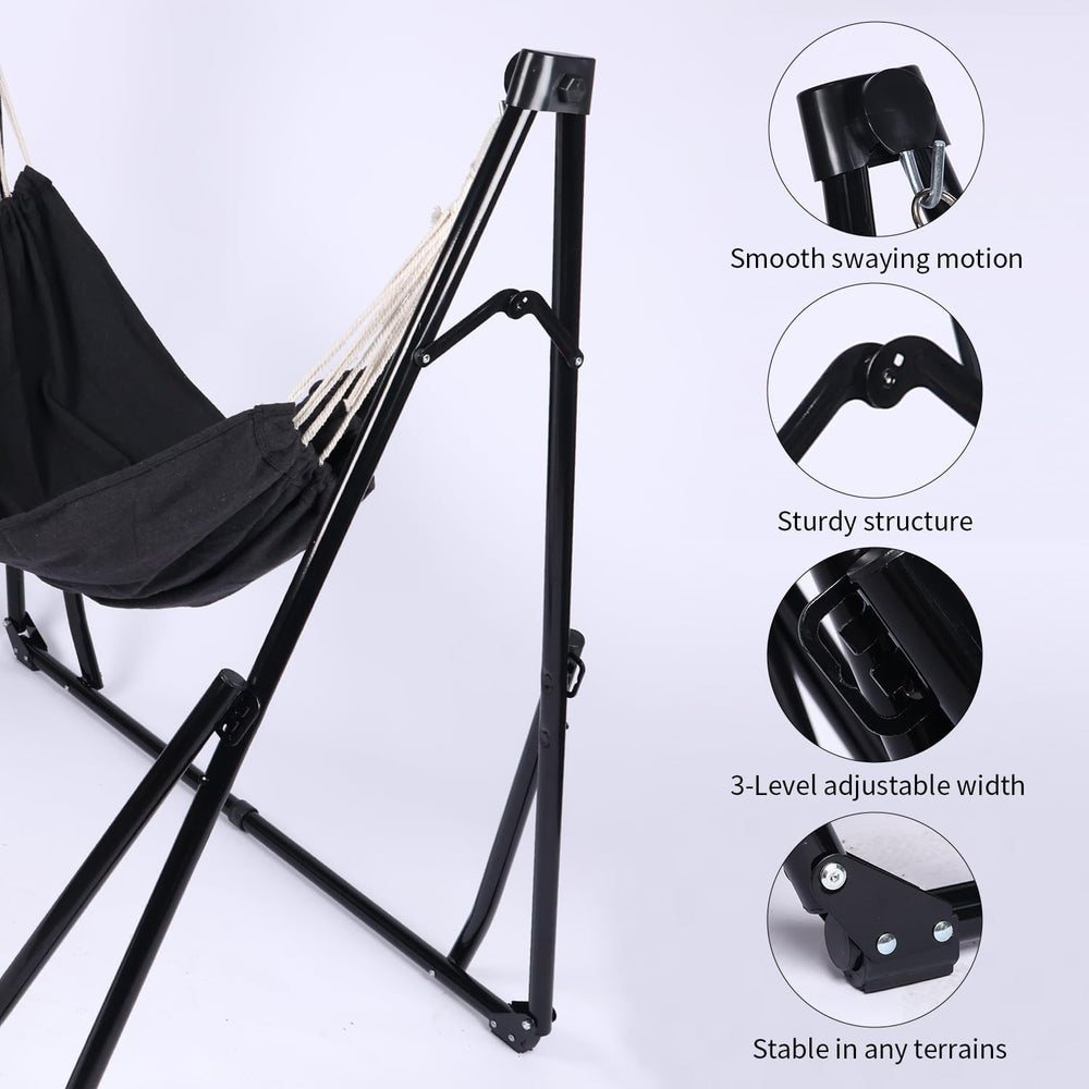 2 in 1 Hammock with Stand - Portable Hammock & Swing Chair, No Tools Asse...