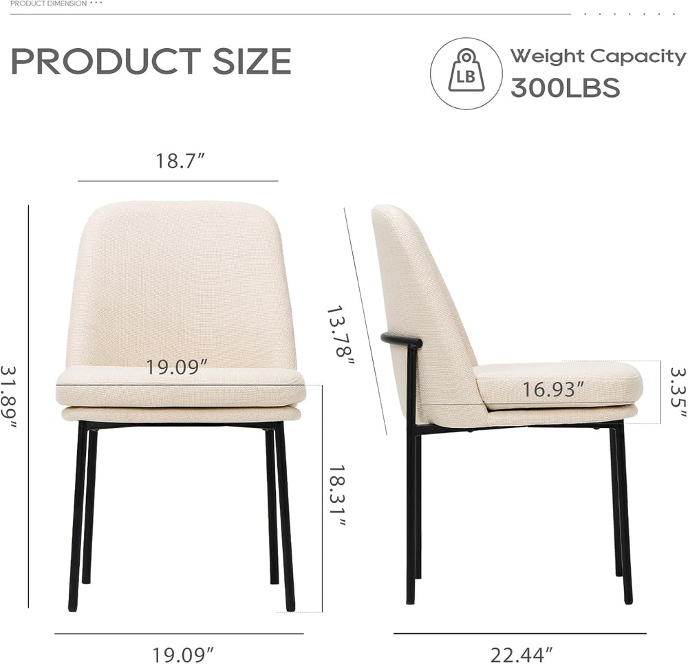 COLAMY Modern Dining Chairs Set of 2, Upholstered Dining Room Chairs Dinner C...