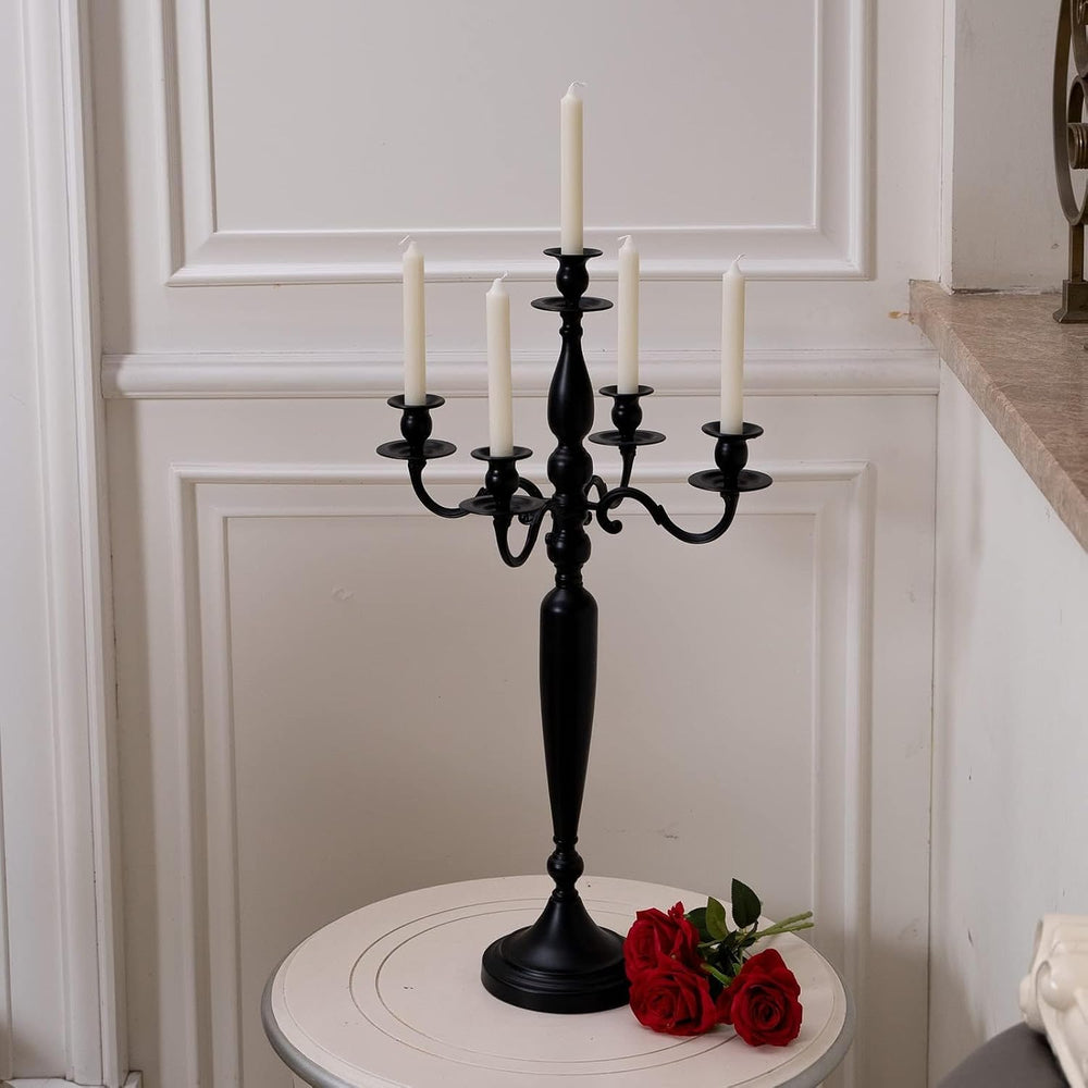4PCS Black 5-Arm Candelabra Centerpiece for Halloween 28IN