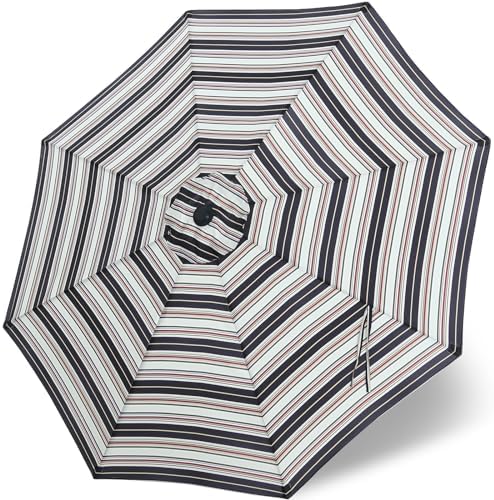 MASTERCANOPY 10ft Replacement Canopy for 8 Ribs - Black & Red stripes