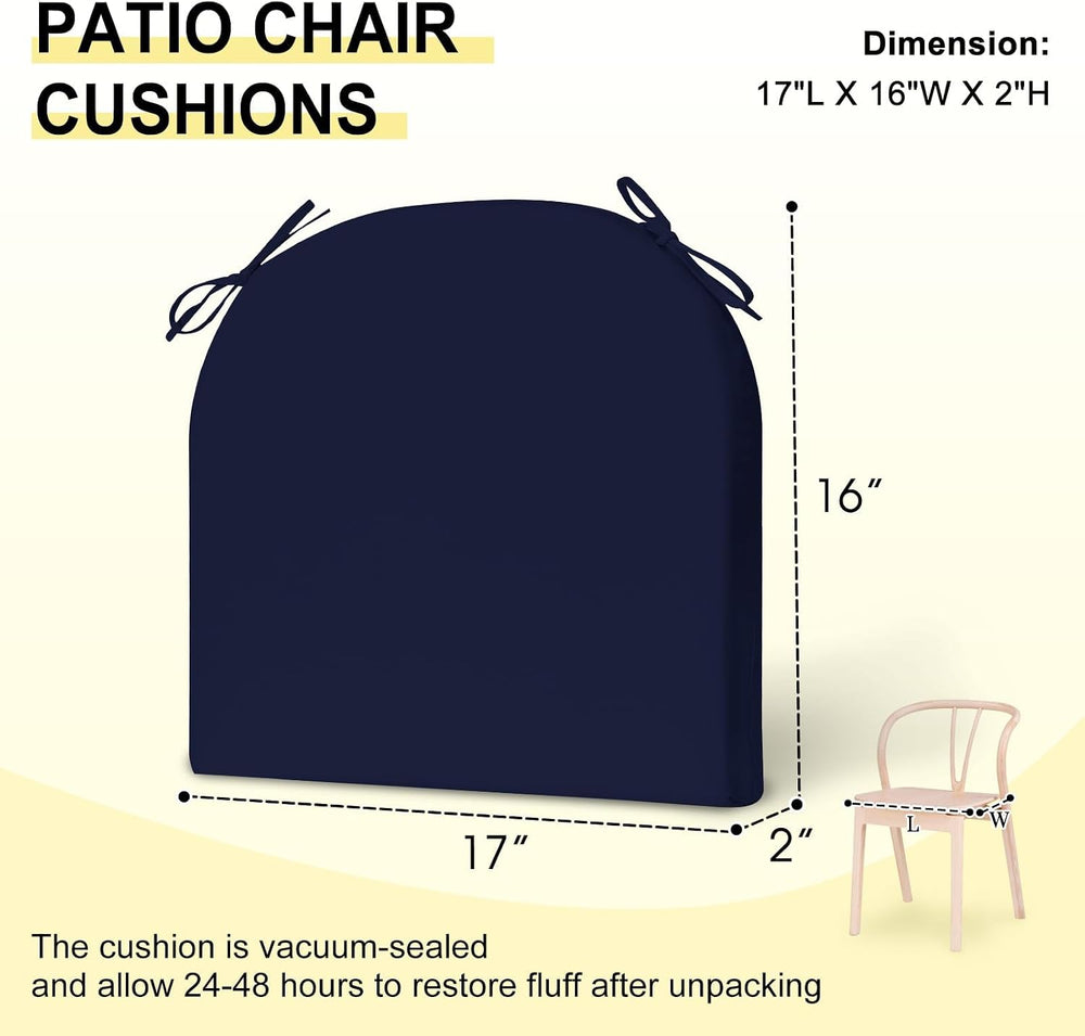 downluxe Outdoor Chair Cushions Set of 4 for Patio Furniture, Water-Resistant...
