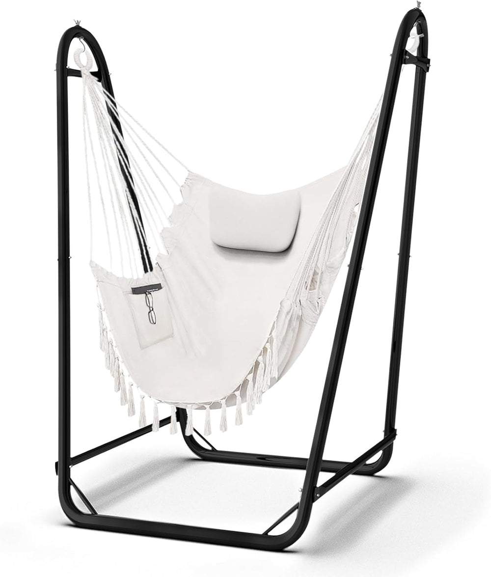 TOREVISIOR Hammock Chair with Stand, 350 lbs Swing Chair for Indoor Outdoor