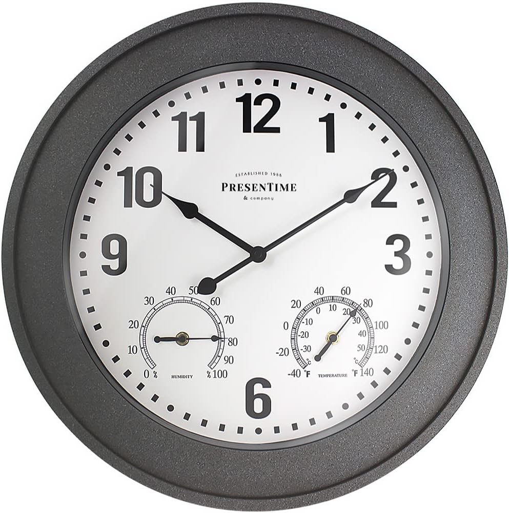 Presentime 20" Bradford in/Outdoor Farmhouse Clock