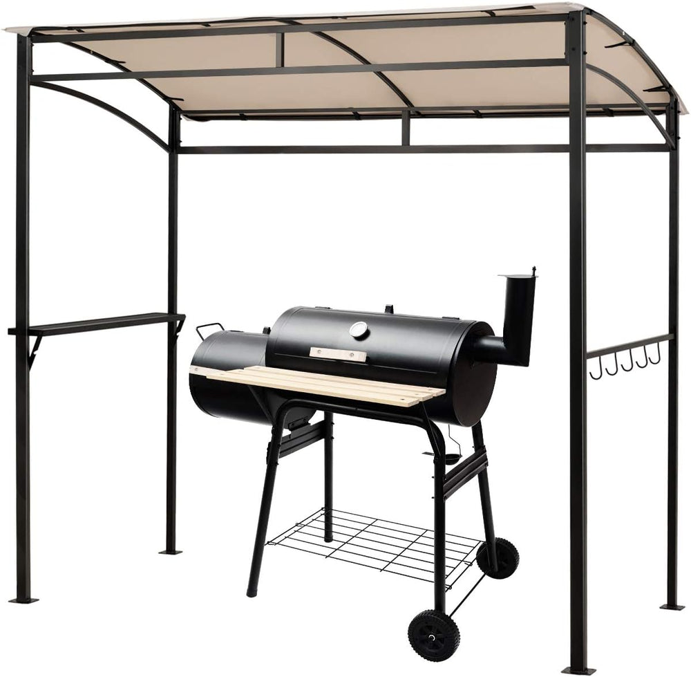 Tangkula 7ft Grill Gazebo, Patio Barbecue Canopy with Serving Shelf and Stora...