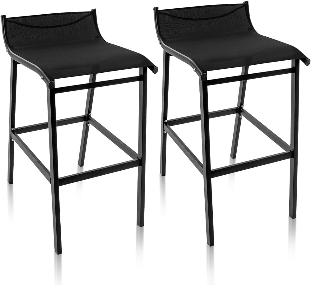 Sundale Outdoor Patio Metal Bar Stools, Low Back Modern Counter Height