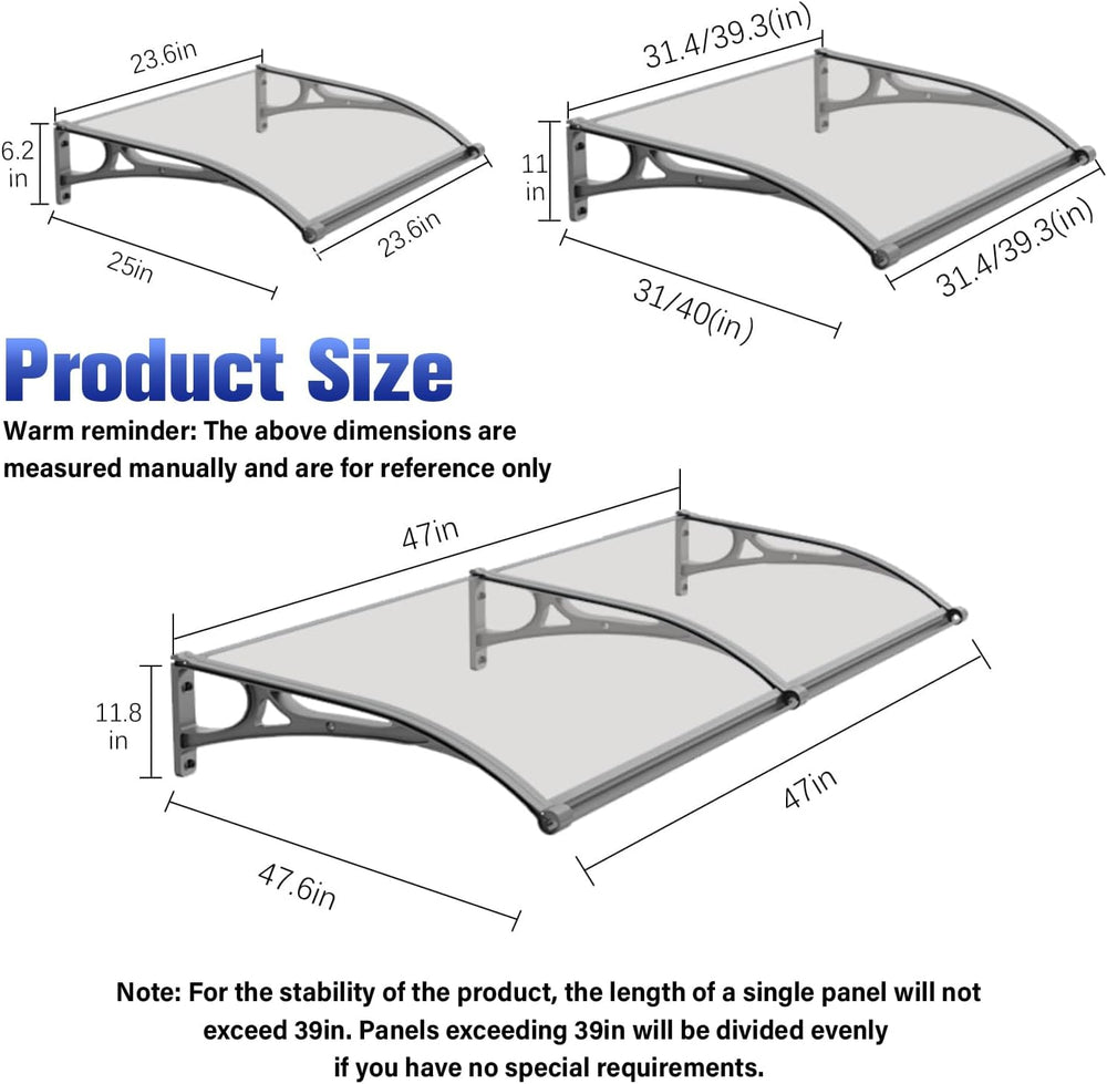 Awning for Door Entrance, Aluminum Window Awnings Exterior for Doors Canopy, ...