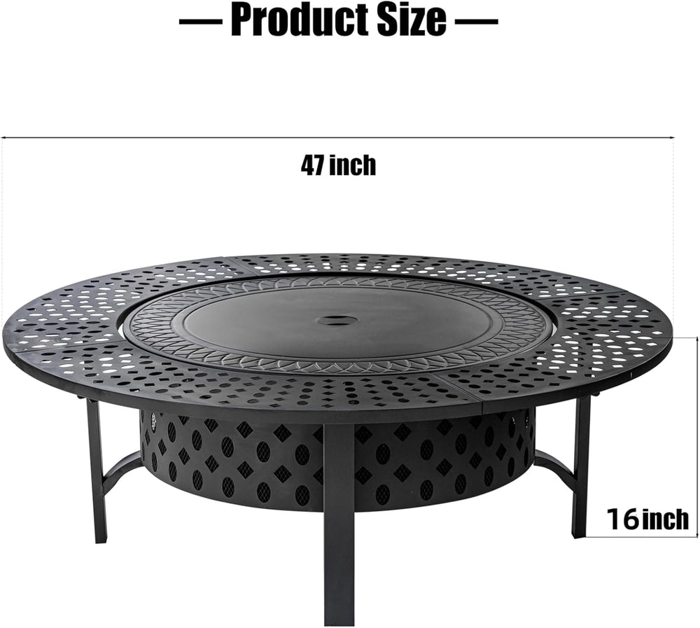 OutVue 47 Inch Fire Pit with 2 Grills